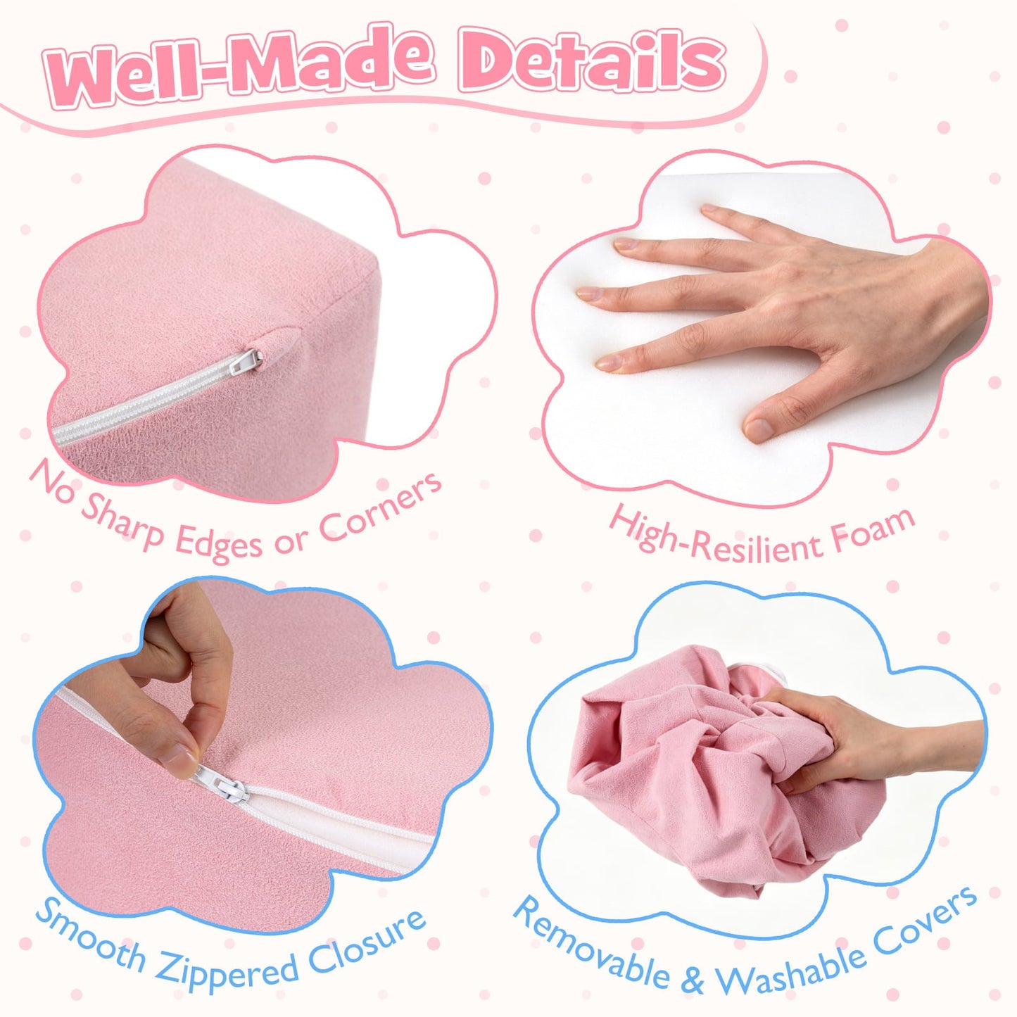 Foam Climbing Blocks for Toddlers 6-Piece Kids Climb Toys Soft Play Set for Babies-Macaron