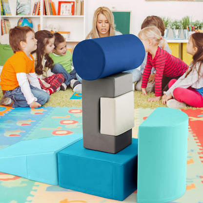 Foam Climbing Blocks with PU Cover for Toddlers 1-3-Navy
