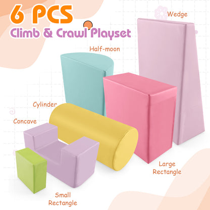 Foam Climbing Blocks with PU Cover for Toddlers 1-3-Multicolor