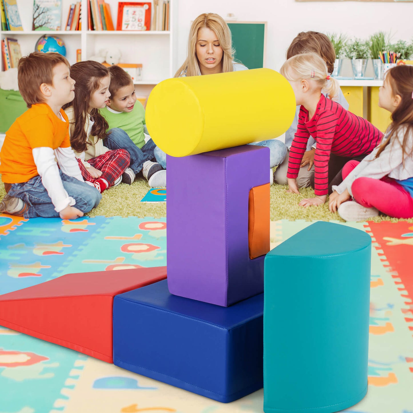 Foam Climbing Blocks with PU Cover for Toddlers 1-3-Colorful