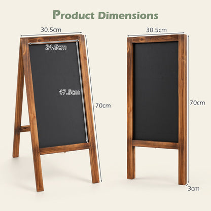 Foldable A-Frame Chalk Board Sign Freestanding Floor Chalkboard Easel-Black