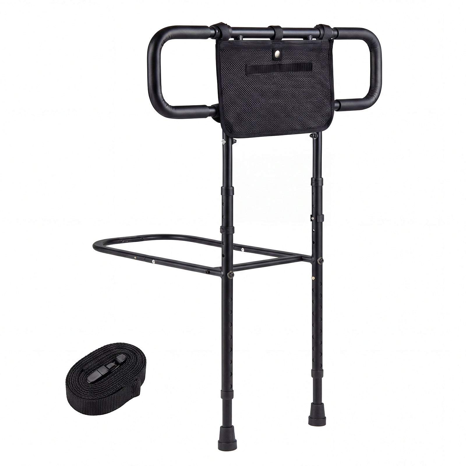 Foldable Bed Rail for Seniors Bed Rail for Elderly Adults Safety with Adjustable Width and Height-Black