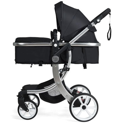 2 in 1 Foldable Baby Stroller with Rain Cover and Mosquito Net-Black