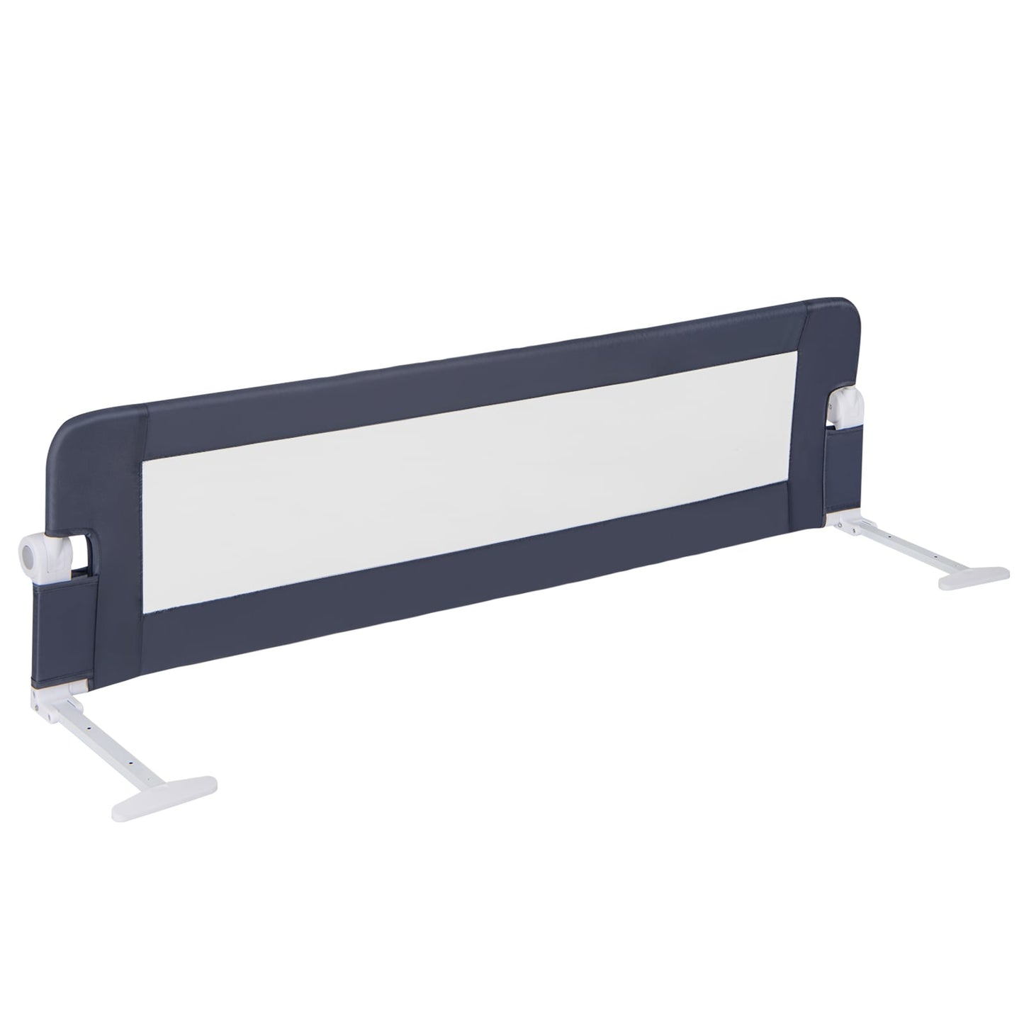 Foldable Bed Rail for Toddlers with Adjustable Safety Strap-Grey