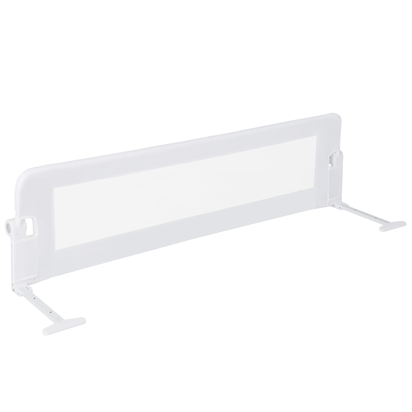 Foldable Bed Rail for Toddlers with Adjustable Safety Strap-White