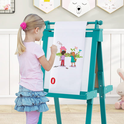 3-in-1 Double-sided Art Easel Foldable Easel for Kids-Green