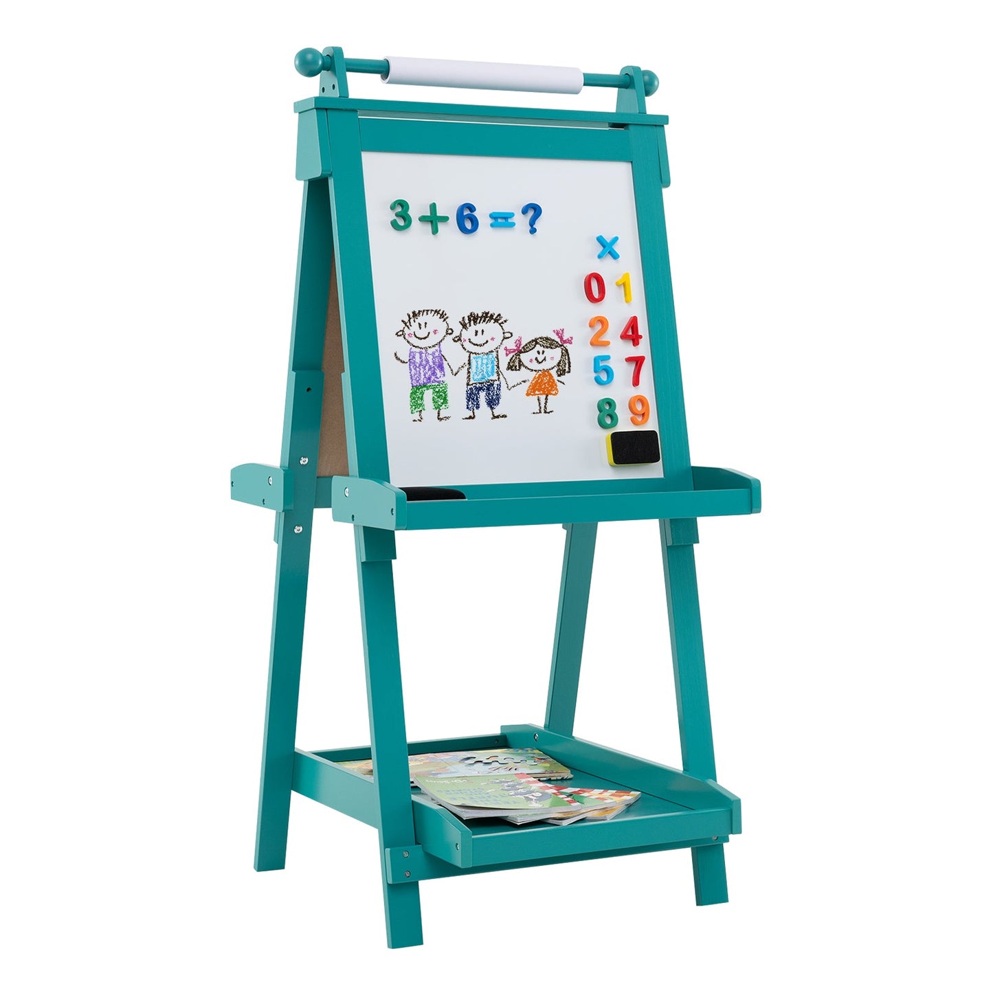 3-in-1 Double-sided Art Easel Foldable Easel for Kids-Green