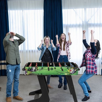 Foldable Foosball Table Game Set with 26 Players and Anti-slip Grips-Green