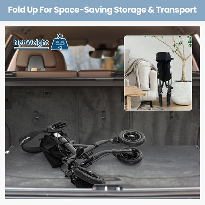 Foldable Rolling Walker with Seat-Black