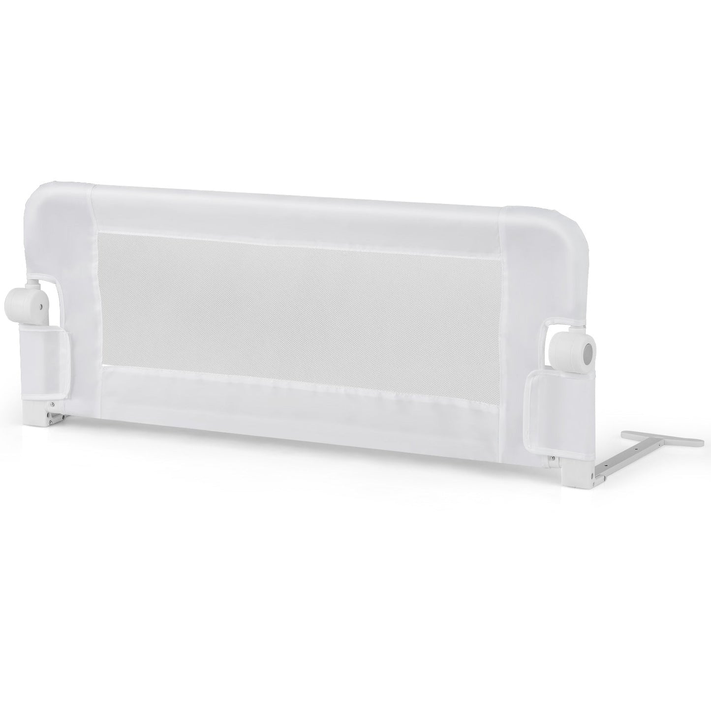 Foldable Toddler Bed Rail with Removable Oxford Cover-White