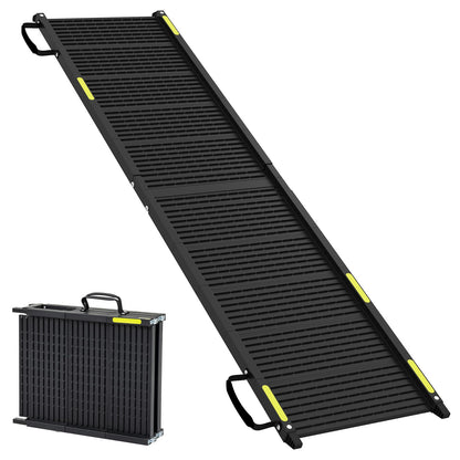Folding Dog Ramp for Car 64.5"L x 16"W Portable Pet Ramp with Plastic Non-Slip Surface-Black
