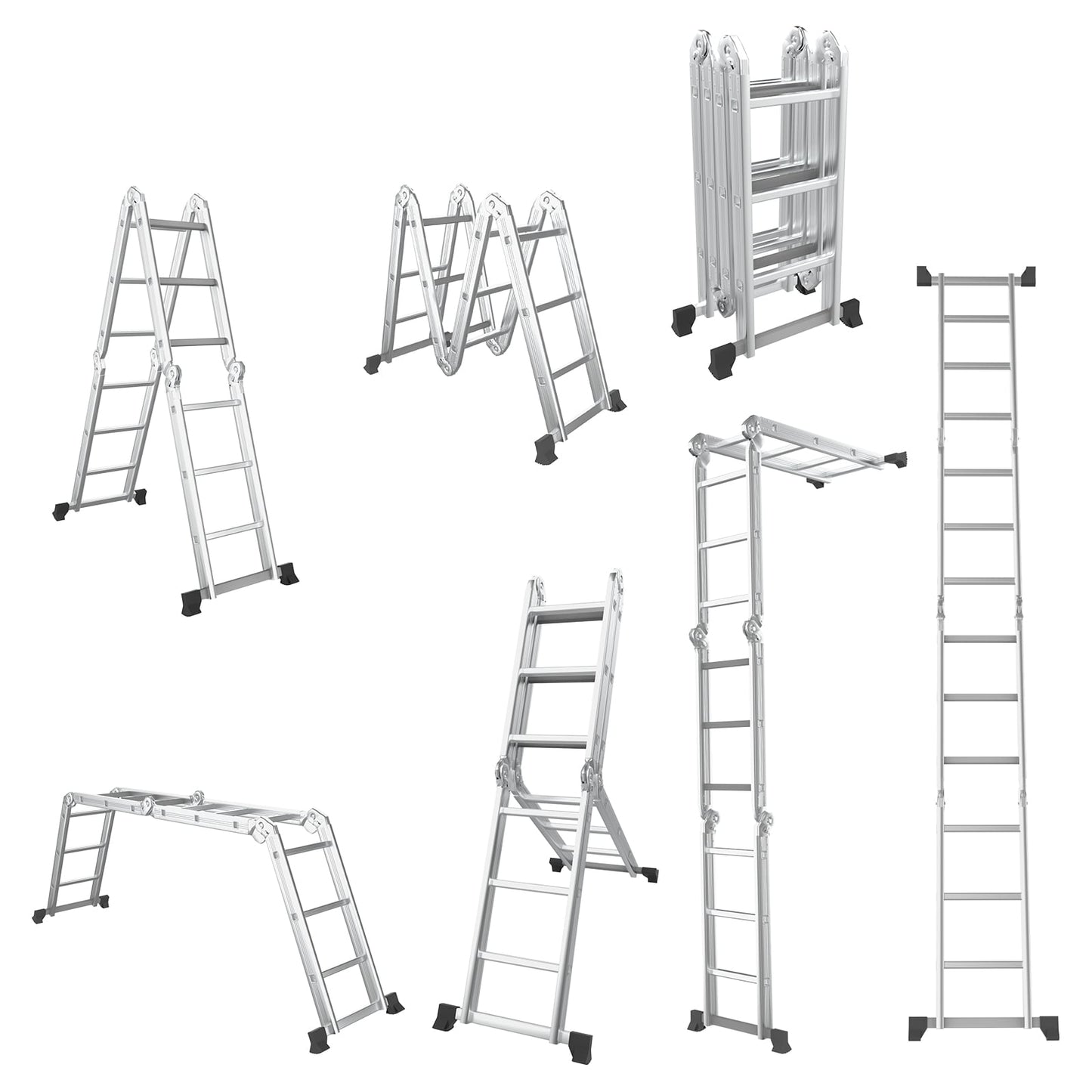 7-in-1 Folding Multi-Purpose Extension Aluminum Ladder