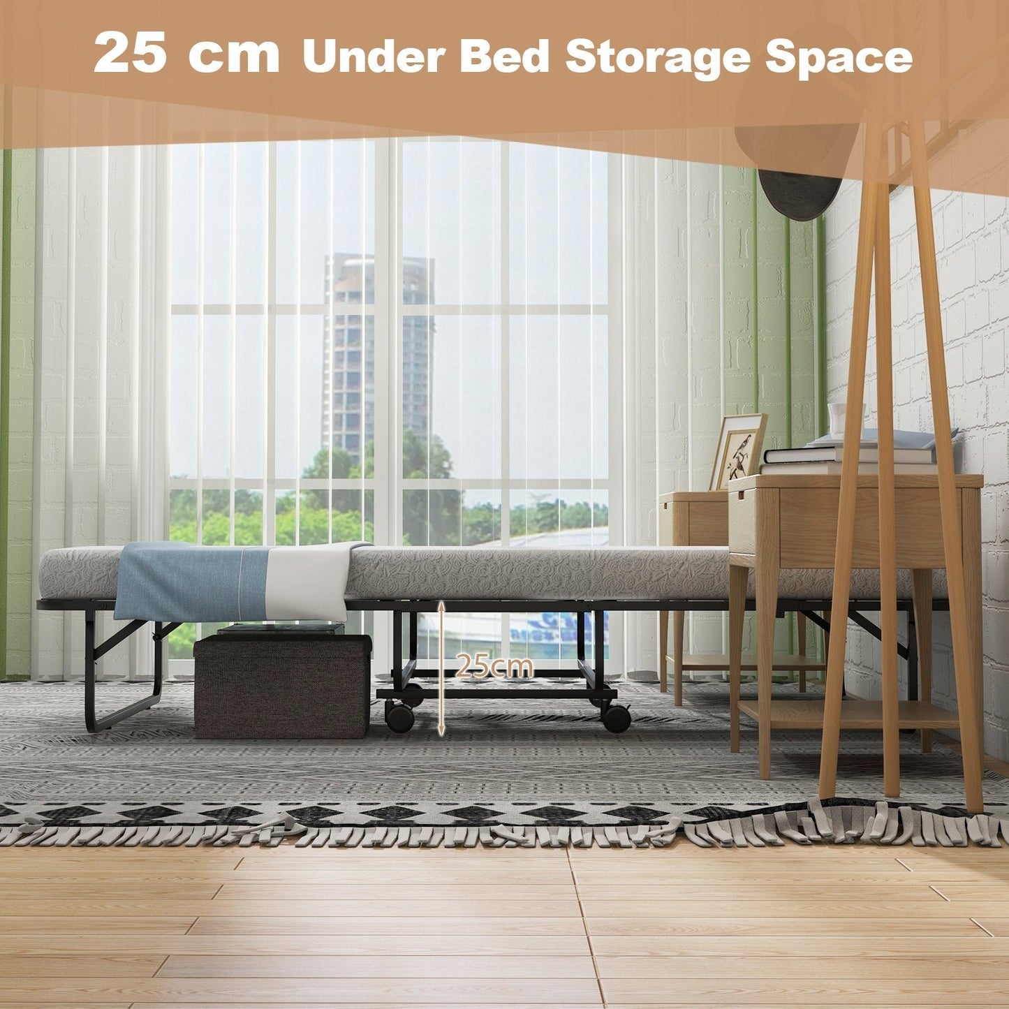 Folding Bed with 10 cm Mattress for Adults and Kids