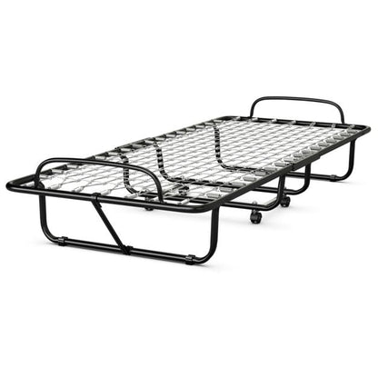 Folding Bed with Memory Foam Mattress with Wheels Made in Italy