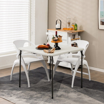 Folding Camping Table with Handle for Indoor Outdoor Use-White