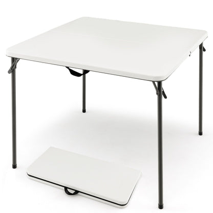 Folding Camping Table with Handle for Indoor Outdoor Use-White
