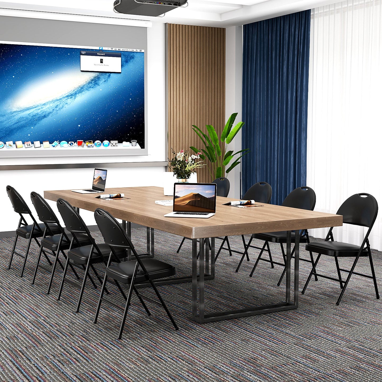 Folding Chairs Padded Party Chairs with Metal Frame and Carry Handle-2 Pack