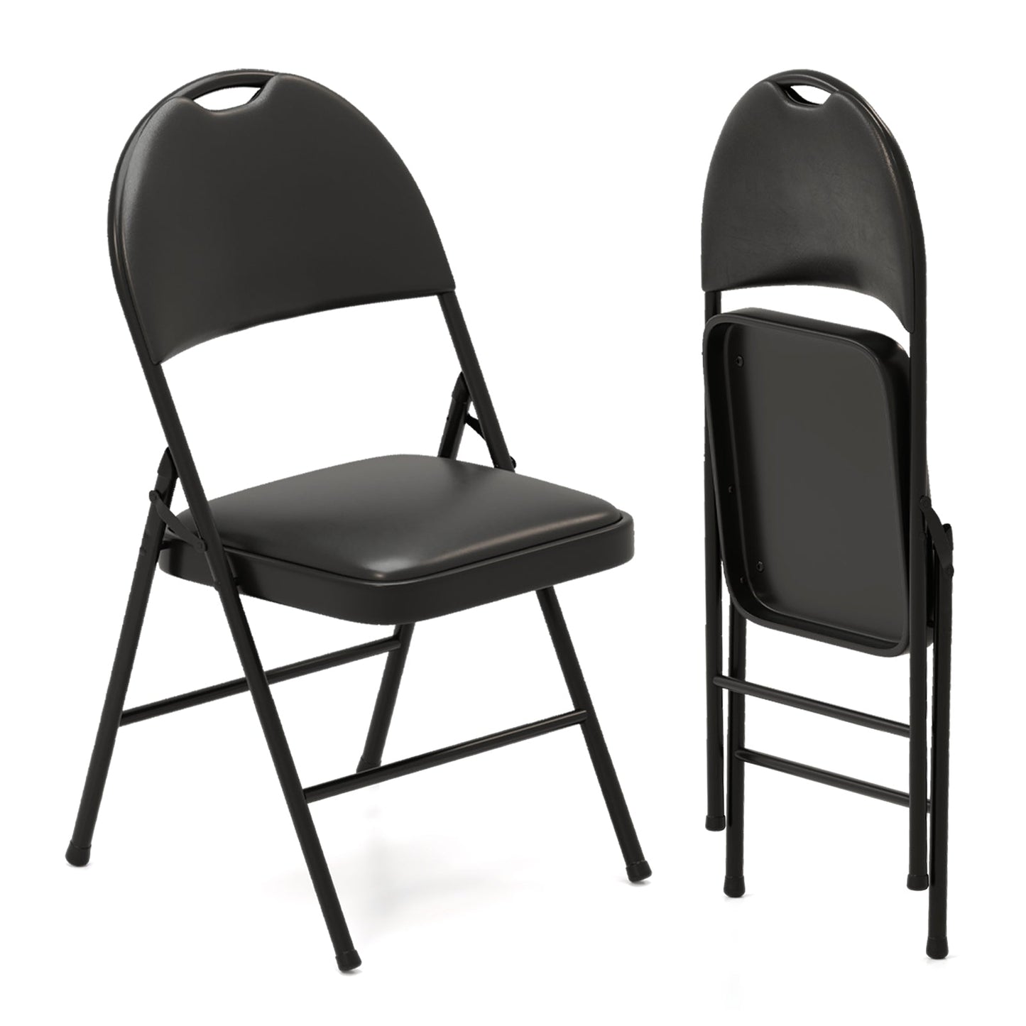 Folding Chairs Padded Party Chairs with Metal Frame and Carry Handle-2 Pack