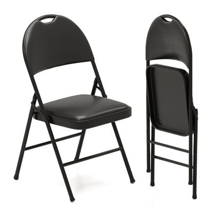 Folding Chairs Padded Party Chairs with Metal Frame and Carry Handle-2 Pack