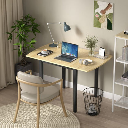 Folding Dining Table Drop Leaf Tables with Solid Wood Legs