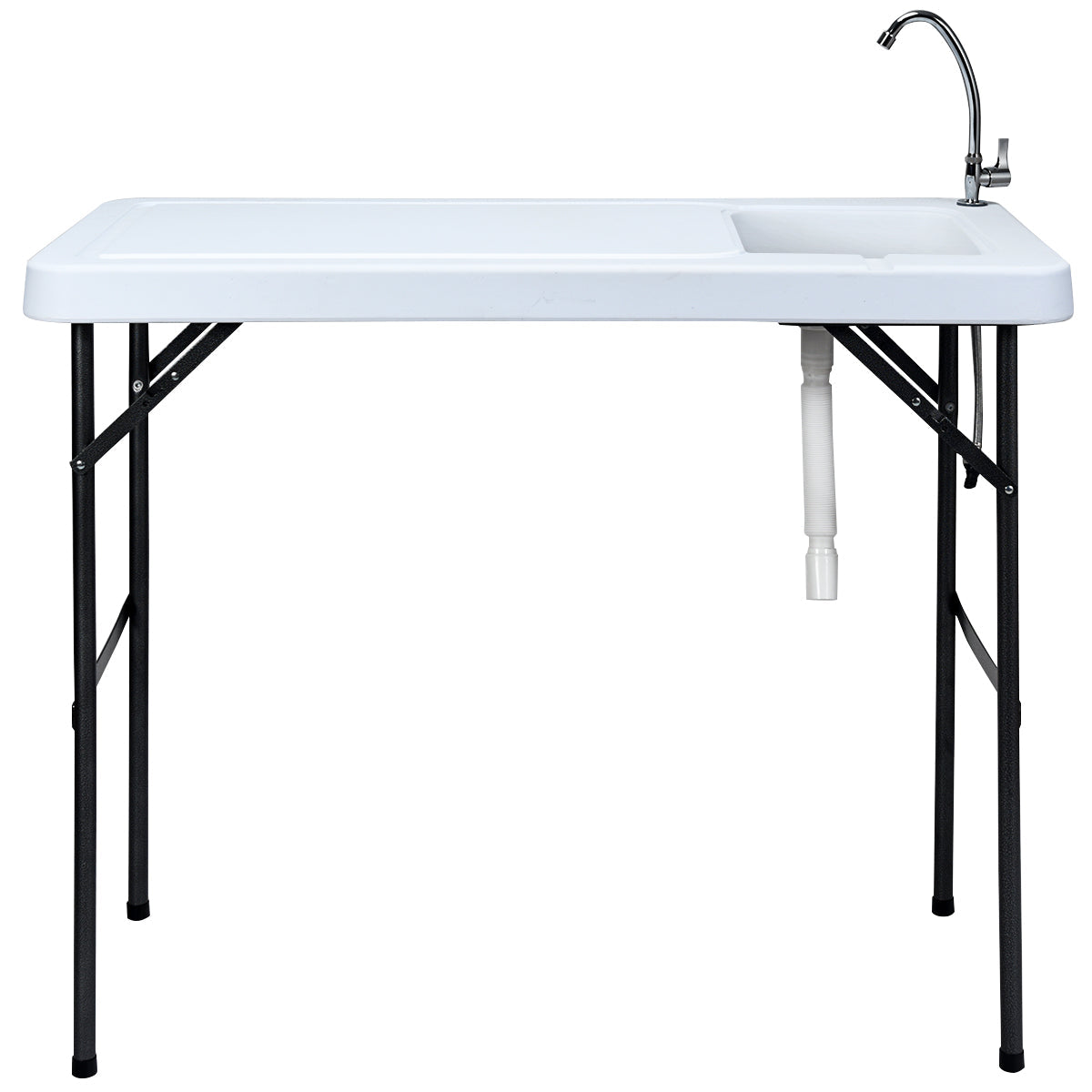Folding Fish Cleaning Table with Sink and Quick-Connect Faucet