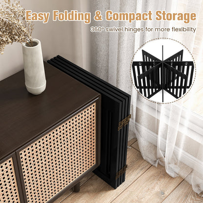 4 Panels Folding Pet Gate-Brown