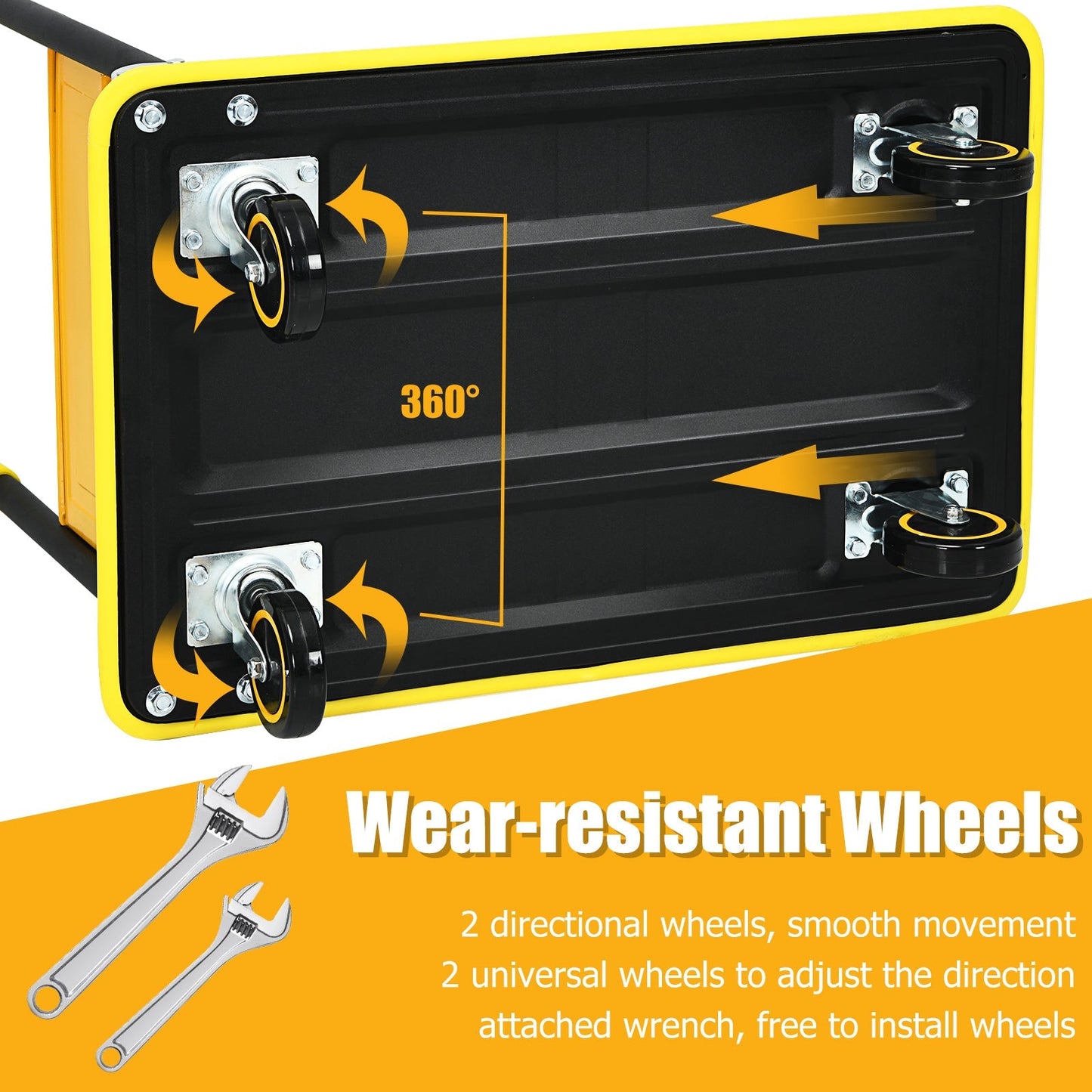 Folding Push Cart Dolly Moving Hand Truck with 360 Degree Swivel Wheels