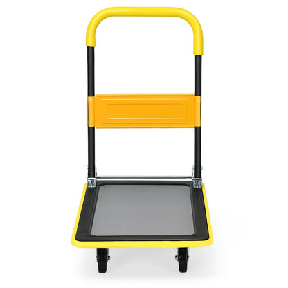 Folding Push Cart Dolly Moving Hand Truck with 360 Degree Swivel Wheels