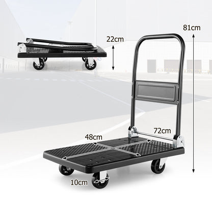 Folding Push Cart Dolly Moving Platform Hand Truck-Black