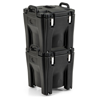 30L Portable Food Warmer with Stainless Steel Barrel for Catering Banquets Parties Camping-Black