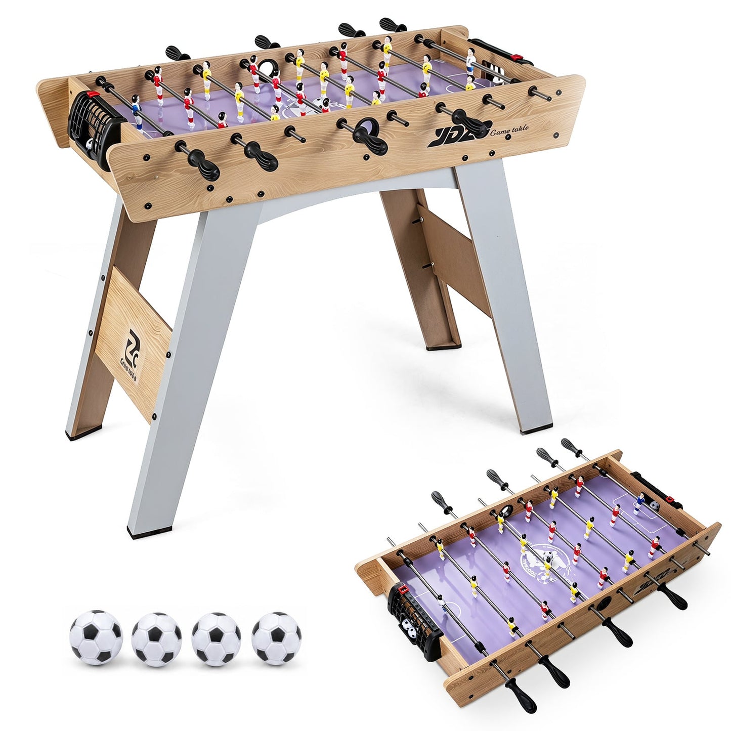 Foosball Table with Detachable Legs for Kids and Adults
