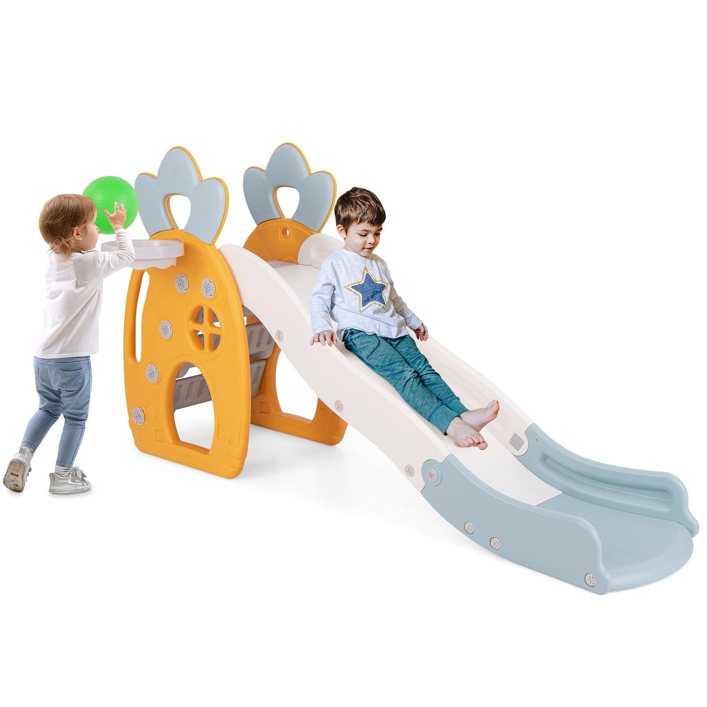 Freestanding Kids Slide Indoor Foldable Kids Slide with Climber