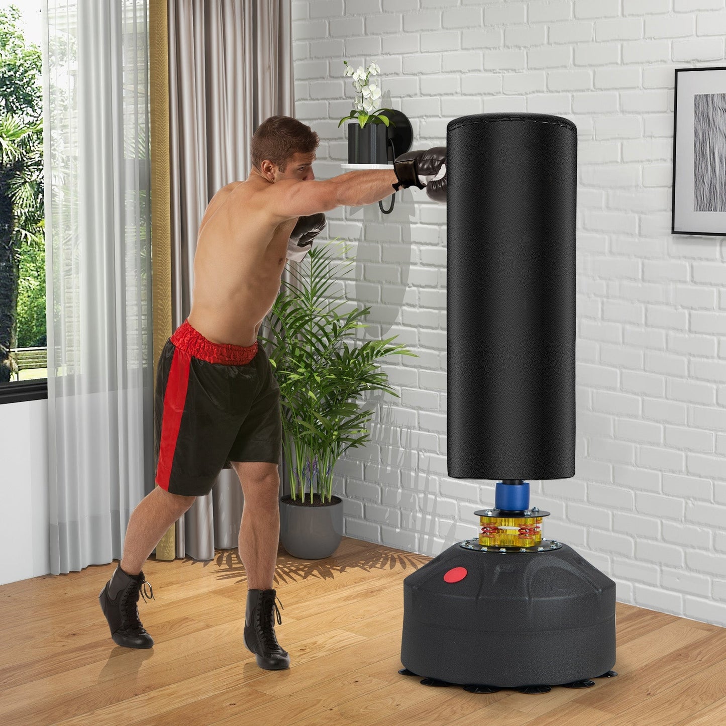 Freestanding Punching Bag with Stand and Suction Cup Base