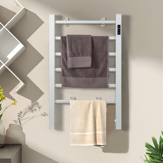 Freestanding and Wall Mounted Towel Warmer with 8H Timer and LED Display-Silver