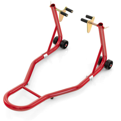 Front Wheel Motorcycle Stand with Stable Universal Design for Dirt Bike-Red
