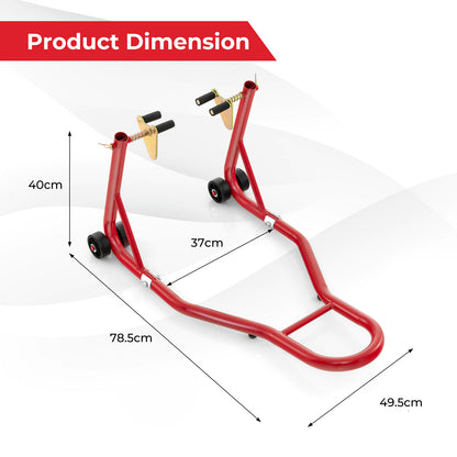 Front Wheel Motorcycle Stand with Stable Universal Design for Dirt Bike-Red