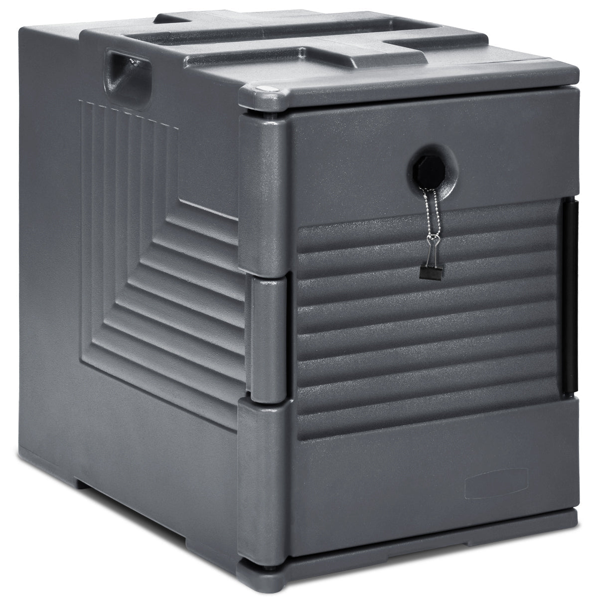 Front-Loading Insulated Food Pan Carrier for 6 Full-Size Pans-Grey