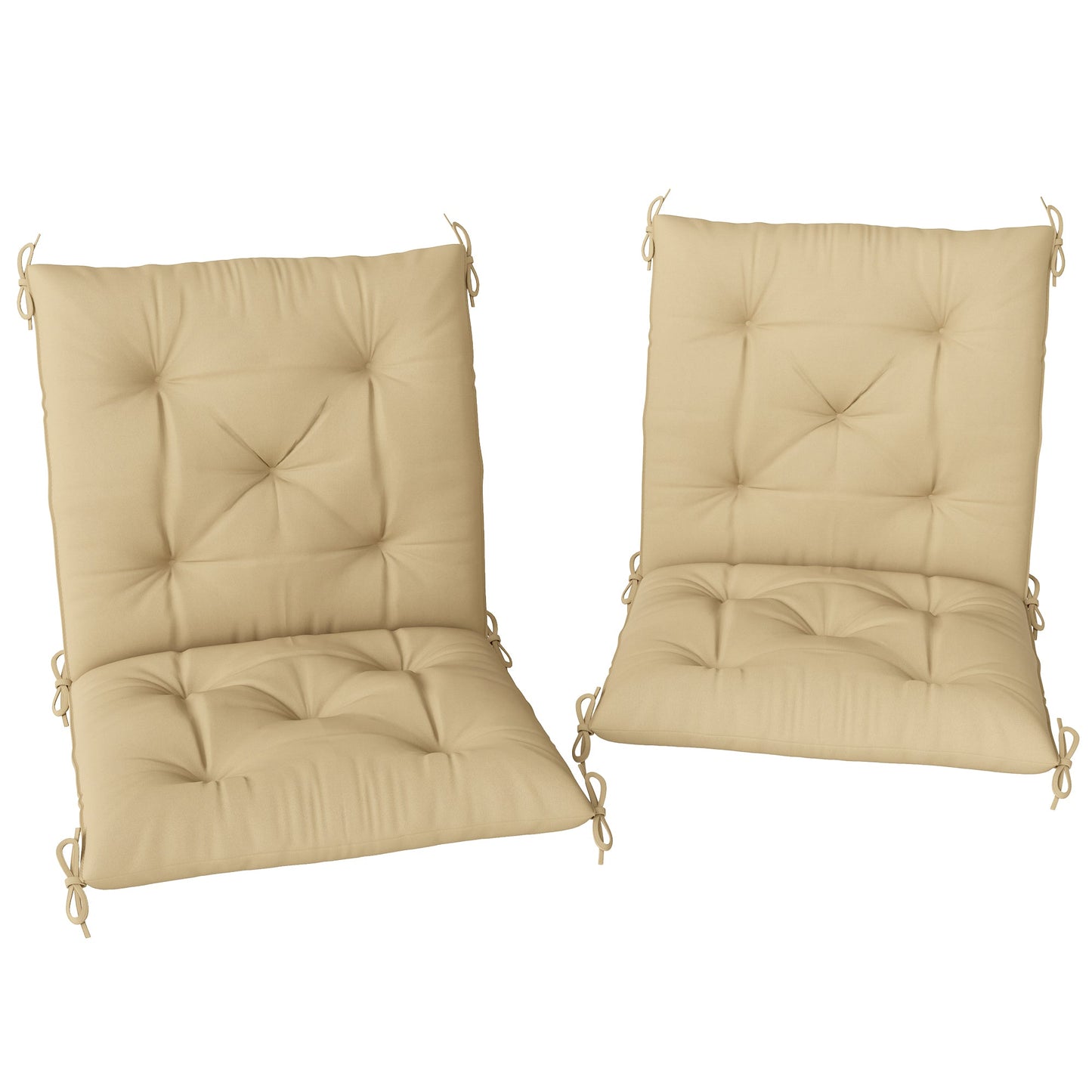 Outsunny Set of Two Outdoor Seat Cushions - Khaki