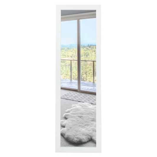 Wall Mounted Dressing Mirror with Hanging Hooks for Bedroom White