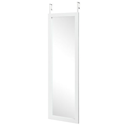 Wall Mounted Dressing Mirror with Hanging Hooks for Bedroom White