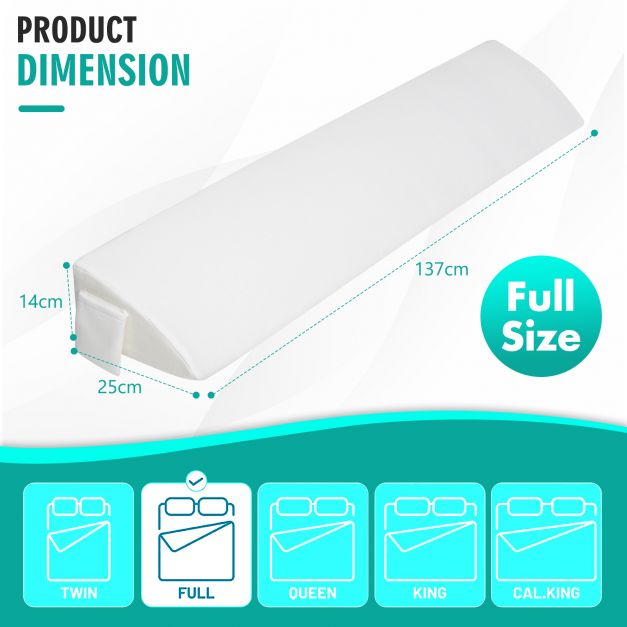 Full/Queen Size Bed Wedge Pillow with Side Pocket-Full size