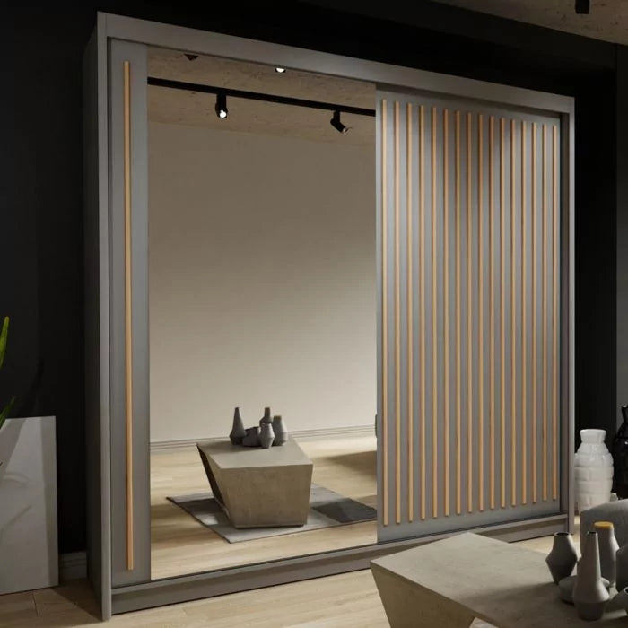 Zeus Sliding Door Wardrobe - Grey