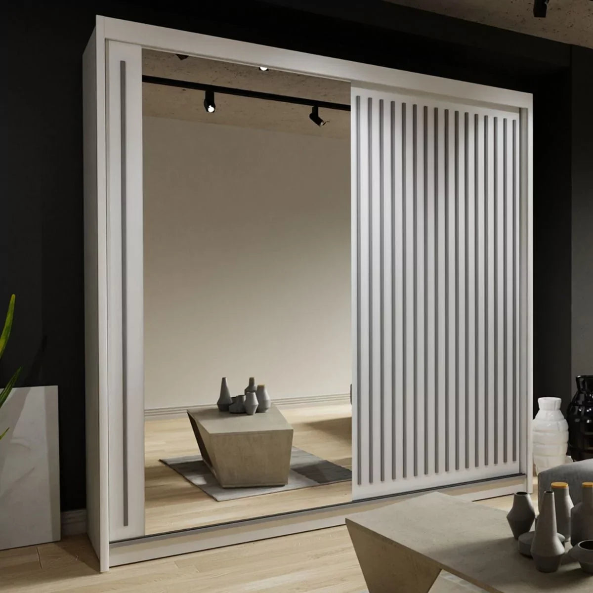 Zeus Sliding Door Wardrobe - Grey