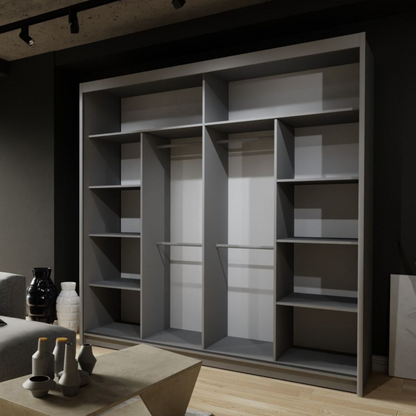 Zeus Sliding Door Wardrobe - Grey