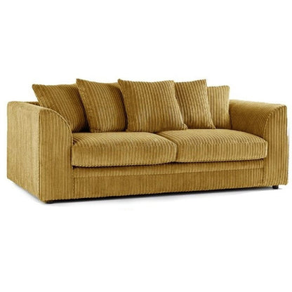 Colourful Oxford Jumbo Cord Scatter back Design 3 Seater Sofa - Green and Other Colours