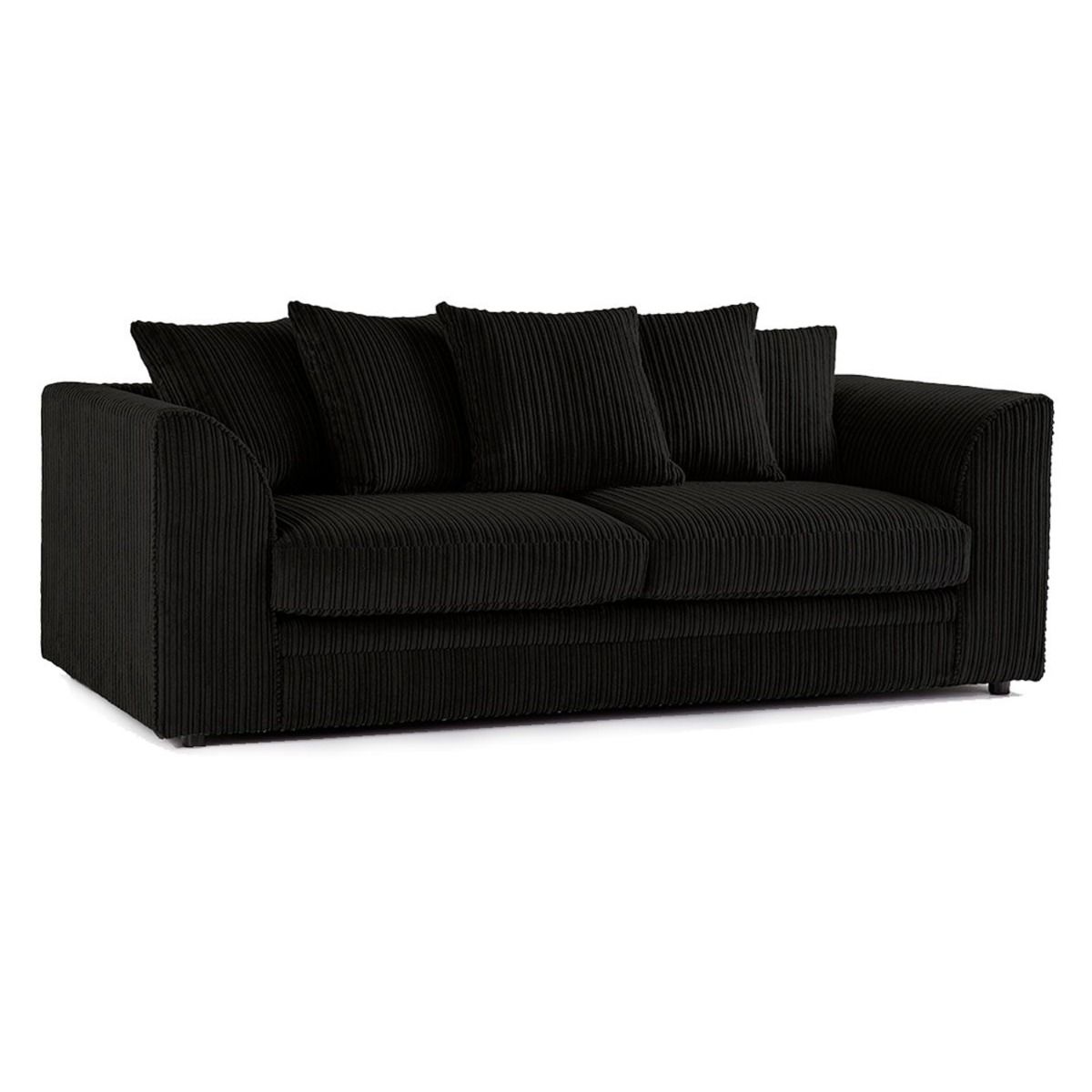 Oxford Scatter Back Full Jumbo Cord 3 Seater Sofa – Black and Other Colours