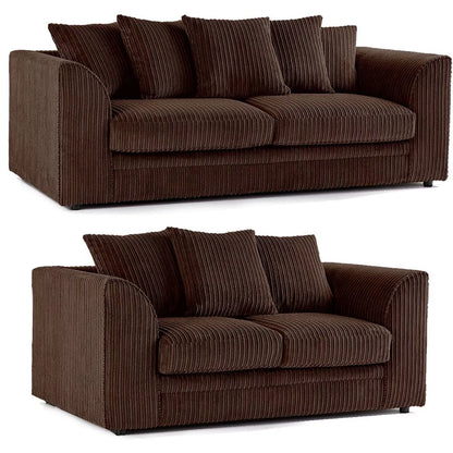 Oxford Scatter Back Full Jumbo Cord Sofa Set – Coffee and Other Colours