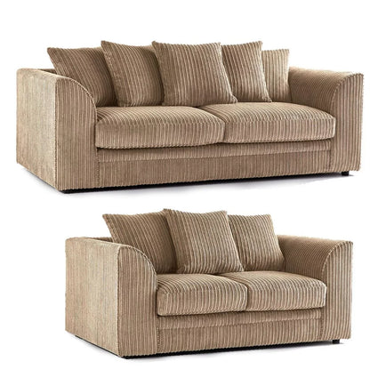 Oxford Scatter Back Full Jumbo Cord Sofa Set – Coffee and Other Colours