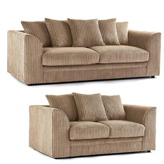 Oxford Scatter Back Full Jumbo Cord Sofa Set – Coffee and Other Colours