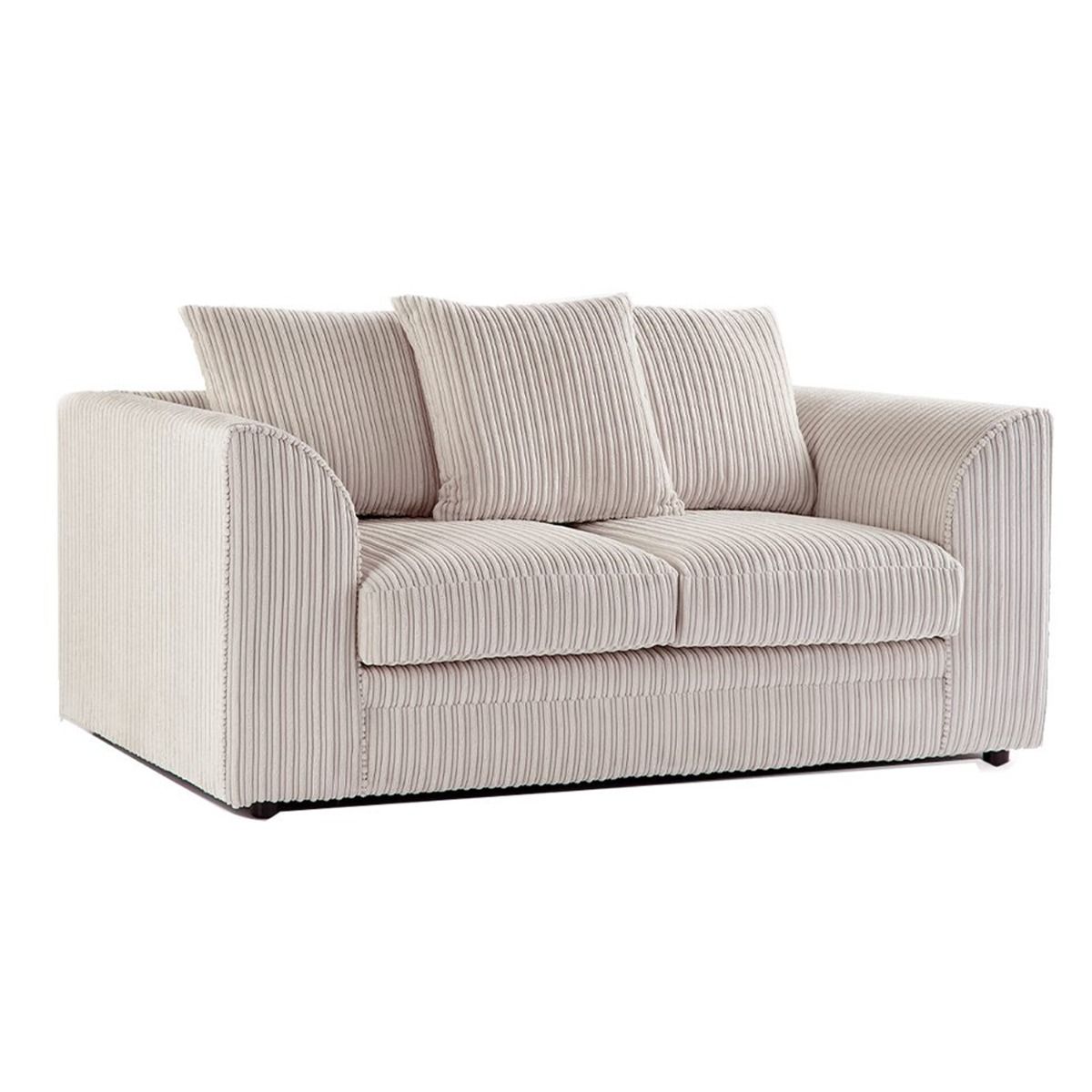 Oxford Scatter Back Full Jumbo Cord 2 Seater Sofa – Silver and Other Colours